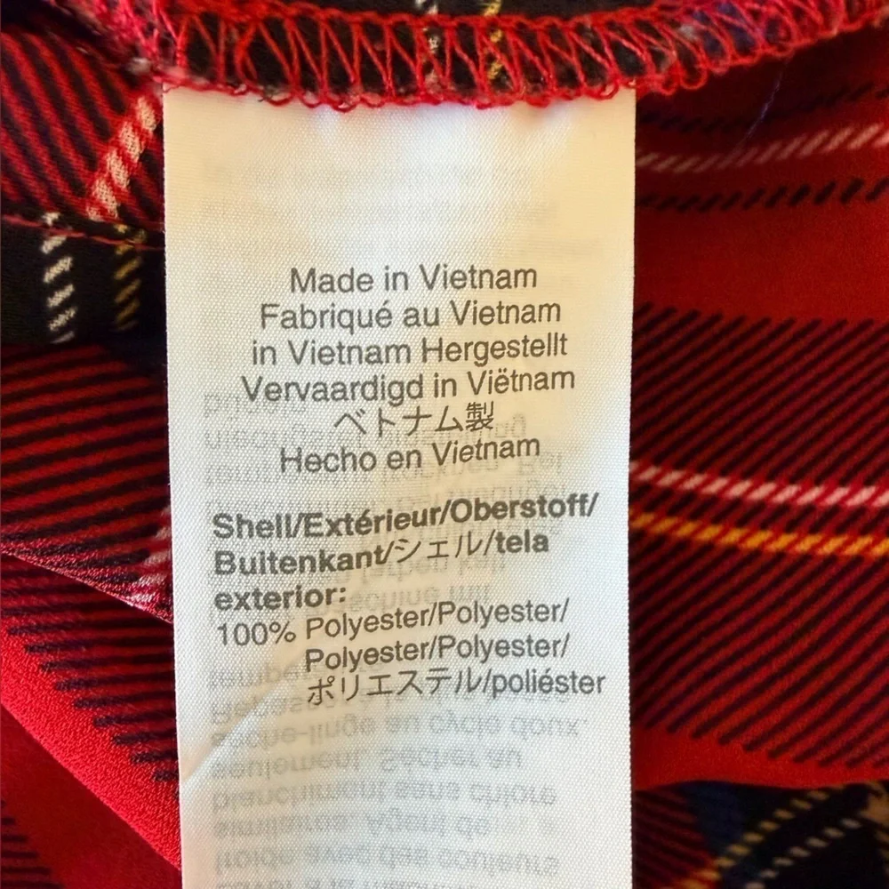 J.Crew Red Tartan Tie-Neck Tank Top | 4